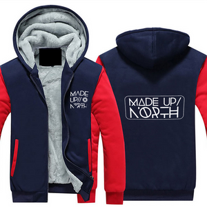 Made Up North Men's Thick Plush Zippered Hoodie