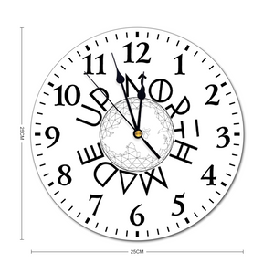 Made Up North Round Non-ticking PVC Wall Clock 9.8"